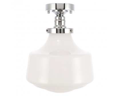 Elegant Flush Mount Light - Chrome/Glass Matte, L 11" (LD6244C)