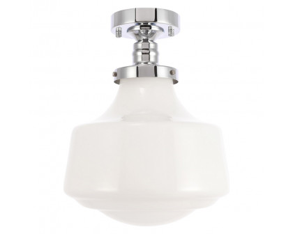 Elegant Flush Mount Light - Chrome/Glass Matte, L 11" (LD6244C)