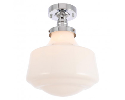 Elegant Flush Mount Light - Chrome/Glass Matte, L 11" (LD6244C)