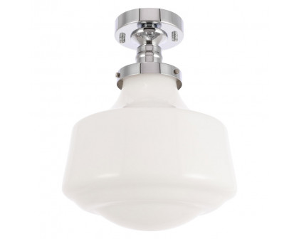 Elegant Flush Mount Light - Chrome/Glass Matte, L 11" (LD6244C)