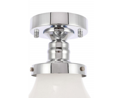 Elegant Flush Mount Light - Chrome/Glass Matte, L 11" (LD6244C)