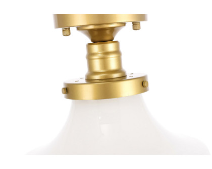 Elegant Flush Mount Light - Brass/Glass Matte, L 11" (LD6245BR)