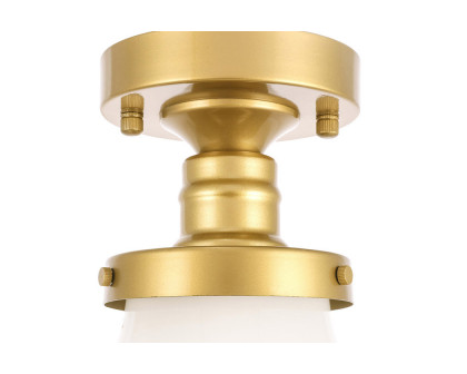 Elegant Flush Mount Light - Brass/Glass Matte, L 11" (LD6245BR)