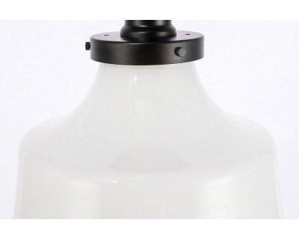 Elegant Flush Mount Light - Black/Glass Matte, L 8" (LD6249BK)