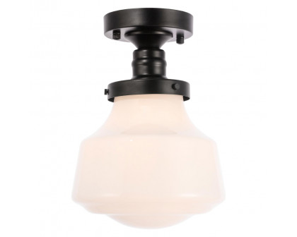 Elegant Flush Mount Light - Black/Glass Matte, L 8" (LD6249BK)