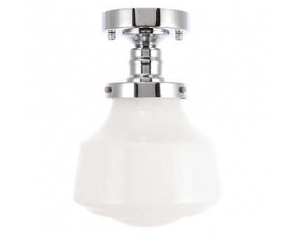 Elegant Flush Mount Light - Chrome/Glass Matte, L 8" (LD6250C)