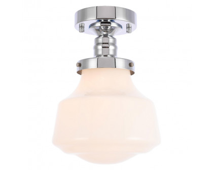 Elegant Flush Mount Light - Chrome/Glass Matte, L 8" (LD6250C)