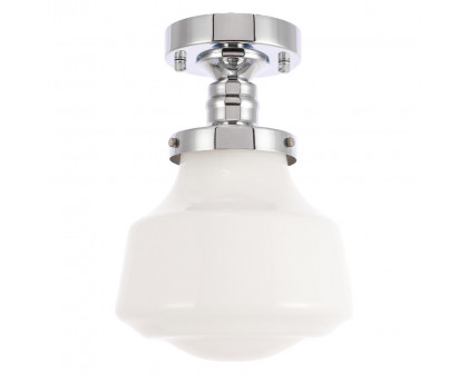 Elegant Flush Mount Light - Chrome/Glass Matte, L 8" (LD6250C)