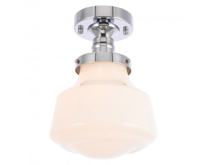 Elegant Flush Mount Light - Chrome/Glass Matte, L 8" (LD6250C)