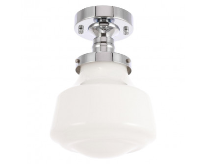 Elegant Flush Mount Light - Chrome/Glass Matte, L 8" (LD6250C)