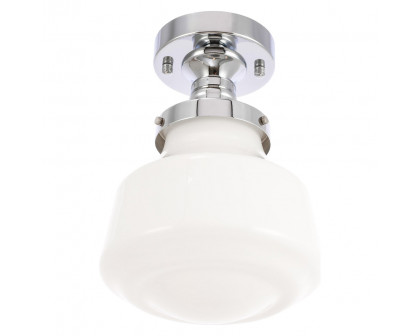 Elegant Flush Mount Light - Chrome/Glass Matte, L 8" (LD6250C)