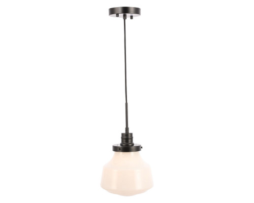 Elegant Pendant Light - Black/Glass Matte, L 8" (LD6255BK)