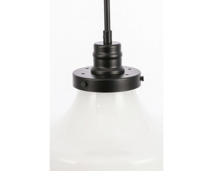 Elegant Pendant Light - Black/Glass Matte, L 8" (LD6255BK)