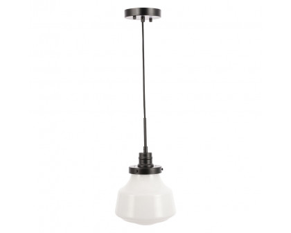 Elegant Pendant Light - Black/Glass Matte, L 8" (LD6255BK)