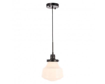 Elegant Pendant Light - Black/Glass Matte, L 8" (LD6255BK)