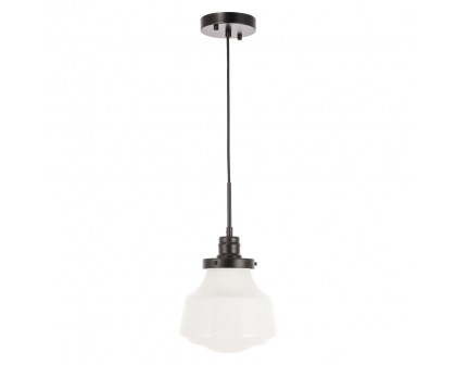 Elegant Pendant Light - Black/Glass Matte, L 8" (LD6255BK)