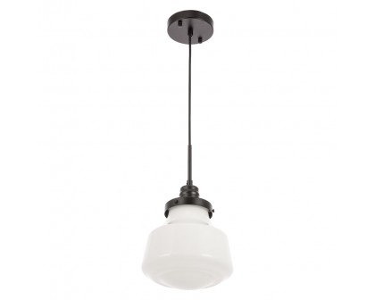 Elegant Pendant Light - Black/Glass Matte, L 8" (LD6255BK)