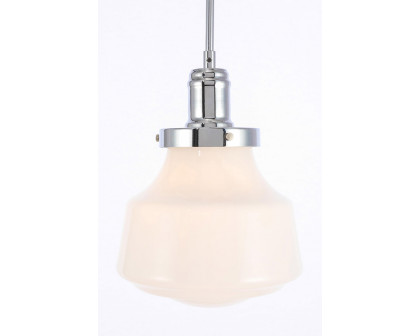 Elegant Pendant Light - Chrome/Glass Matte, L 8" (LD6256C)