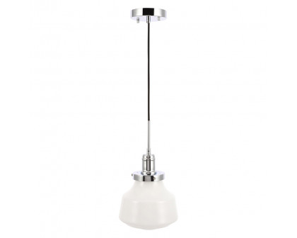 Elegant Pendant Light - Chrome/Glass Matte, L 8" (LD6256C)