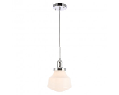 Elegant Pendant Light - Chrome/Glass Matte, L 8" (LD6256C)