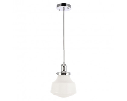 Elegant Pendant Light - Chrome/Glass Matte, L 8" (LD6256C)