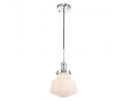 Elegant Pendant Light - Chrome/Glass Matte, L 8" (LD6256C)