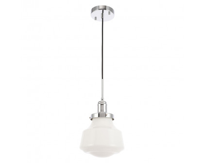 Elegant Pendant Light - Chrome/Glass Matte, L 8" (LD6256C)