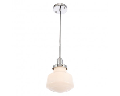 Elegant Pendant Light - Chrome/Glass Matte, L 8" (LD6256C)