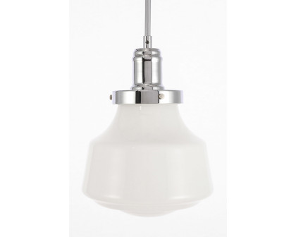 Elegant Pendant Light - Chrome/Glass Matte, L 8" (LD6256C)