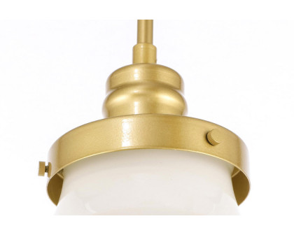 Elegant Pendant Light - Brass/Glass Matte, L 8" (LD6257BR)