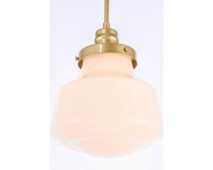 Elegant Pendant Light - Brass/Glass Matte, L 8" (LD6257BR)