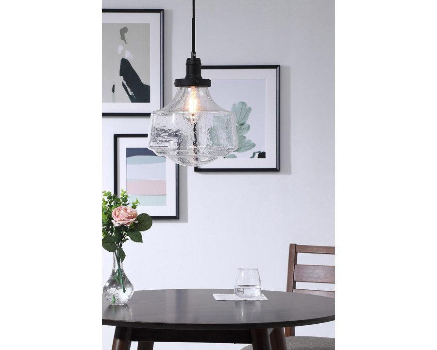 Elegant Pendant Light - Black, L 11" (LD6258BK)