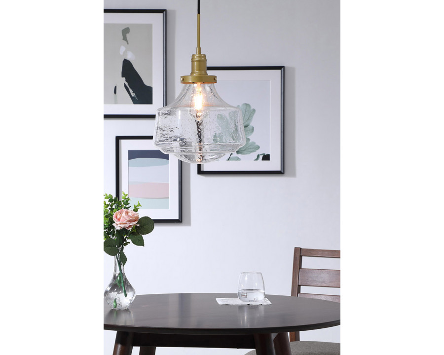 Elegant Pendant Light - Brass, L 11" (LD6260BR)