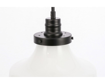 Elegant Pendant Light - Black/Glass Matte, L 11" (LD6261BK)