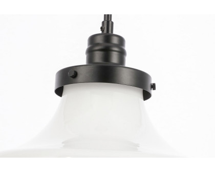 Elegant Pendant Light - Black/Glass Matte, L 11" (LD6261BK)