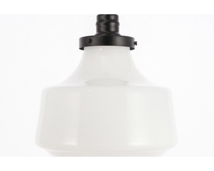 Elegant Pendant Light - Black/Glass Matte, L 11" (LD6261BK)