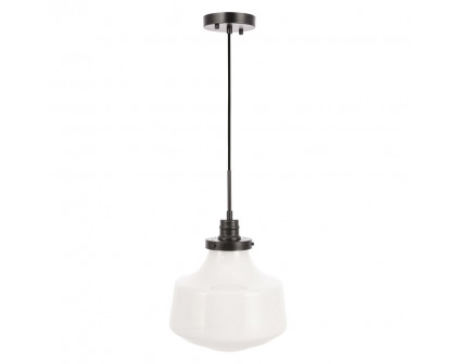 Elegant Pendant Light - Black/Glass Matte, L 11" (LD6261BK)