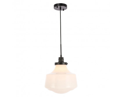 Elegant Pendant Light - Black/Glass Matte, L 11" (LD6261BK)