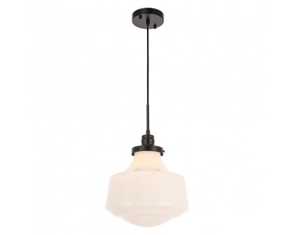 Elegant Pendant Light - Black/Glass Matte, L 11" (LD6261BK)