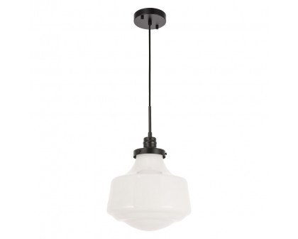 Elegant Pendant Light - Black/Glass Matte, L 11" (LD6261BK)