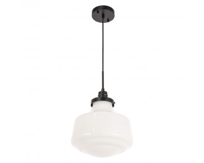 Elegant Pendant Light - Black/Glass Matte, L 11" (LD6261BK)