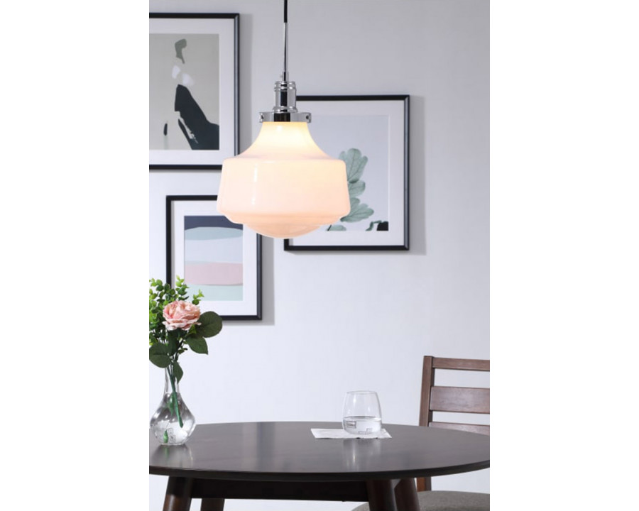 Elegant Pendant Light - Chrome/Glass Matte, L 11" (LD6262C)