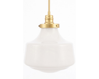 Elegant Pendant Light - Brass/Glass Matte, L 11" (LD6263BR)