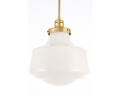 Elegant Pendant Light - Brass/Glass Matte, L 11" (LD6263BR)