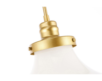 Elegant Pendant Light - Brass/Glass Matte, L 11" (LD6263BR)