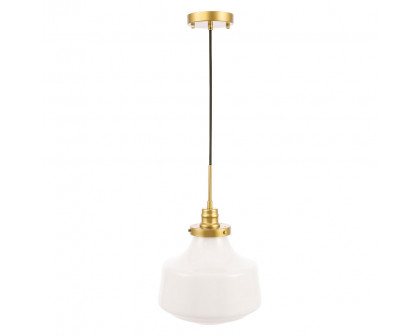 Elegant Pendant Light - Brass/Glass Matte, L 11" (LD6263BR)