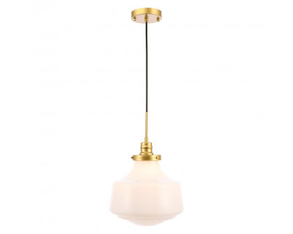 Elegant Pendant Light - Brass/Glass Matte, L 11" (LD6263BR)