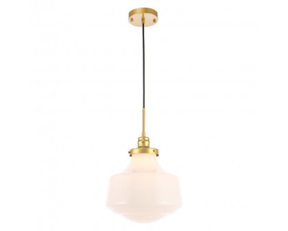 Elegant Pendant Light - Brass/Glass Matte, L 11" (LD6263BR)