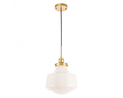 Elegant Pendant Light - Brass/Glass Matte, L 11" (LD6263BR)