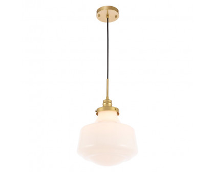 Elegant Pendant Light - Brass/Glass Matte, L 11" (LD6263BR)